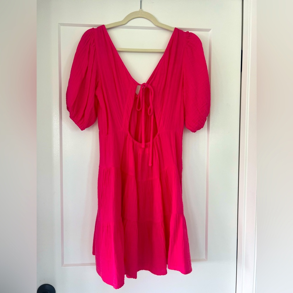 XIRENA Nissa Tiered Puff Sleeve Minidress Sz S - Picture 2 of 14
